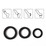 Cockring Silicone Noir Ajustable (Pack de 3 tailles)