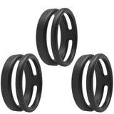 Cockring Double Noir Structuré (Pack de 3)