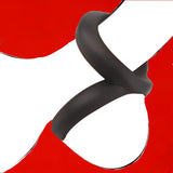 Cockring Silicone DoubleTug Noir