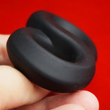 Cockring Silicone DoubleTug Noir