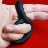 Cockring Silicone DoubleTug Noir