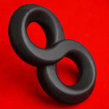 Cockring Silicone DoubleTug Noir