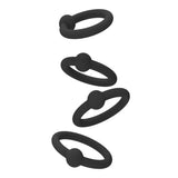 Set de 4 Cockrings Silicone Noir