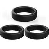 Cockring Silicone Noir Épais (Pack de 3)