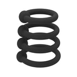 Set de 4 Cockrings Silicone Noir