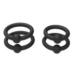 Set de 4 Cockrings Silicone Noir